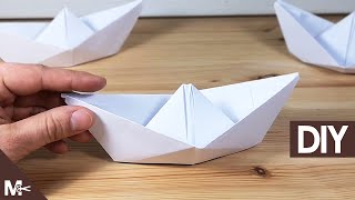 ► Como hacer un BARCO DE PAPEL Origami en 1 MINUTO ⛵ [upl. by Aisan]