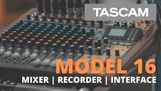 TASCAM Model 16 Mixer  Recorder  Audio Interface [upl. by Tshombe]