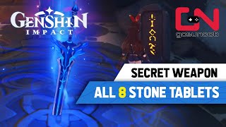 Genshin Impact All 8 Stone Tablets Locations  How to Unlock SECRET WEAPON [upl. by Kellby913]