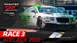 LIVE  Race 3  Adelaide  Fanatec GT World Challenge Australia Powered by AWS 2022 [upl. by Fernand]