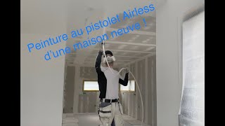 Peindre au pistolet l’airless une maison neuve [upl. by Nosam904]