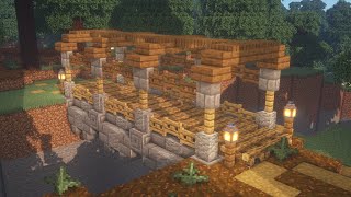 Minecraft  How to Build Wooden Bridge  Ravine Bridge [upl. by Inaluahek765]