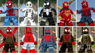 All SpiderMan Suits in LEGO Marvel Videogames [upl. by Emilio]