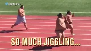 Watch 3 huge sumo wrestlers square off in foot race for the ages [upl. by Halle]