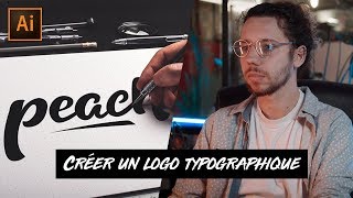 Comment créer un LOGO typographique sur illustrator [upl. by Sitof]