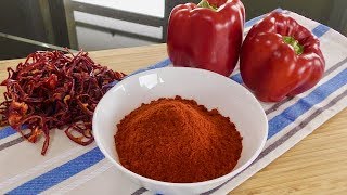 Paprika Powder Recipe  Homemade Paprika Powder  One Ingredient Recipe [upl. by Nospmoht]