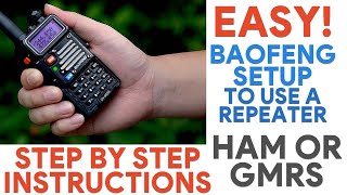 Baofeng UV5R Add CTCSS and DCS Codes amp Tones On The Keypad And Connect To amp Talk On A Repeater [upl. by Izak]