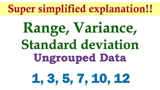 Measures of Dispersion Ungrouped Data  Basic Statistics [upl. by Llehsam]