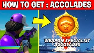 ACHIEVE WEAPON SPECIALIST ACCOLADES BY DEALING DAMAGE WITH WEAPONS – EASY TUTORIAL GUIDE FORTNITE [upl. by Akimehs250]