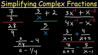 Algebra  Simplifying Complex Fractions [upl. by Satterfield]