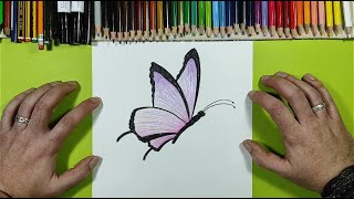 Como dibujar una mariposa 🦋 paso a paso 21  How to draw a butterfly 🦋 21 [upl. by Vasiliki]