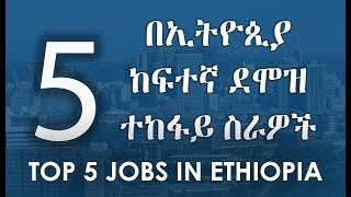 Top 5 Jobs In Ethiopia  5 በኢትዮጲያ ከፍተኛ ደሞዝ ተከፋይ ስራዎች [upl. by Hilly]