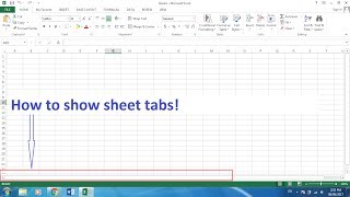 How to show Microsoft excel sheet tabs [upl. by Anotal]