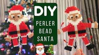 DIY 3D Perler Bead Santa Claus Christmas Ornament [upl. by Corabelle459]