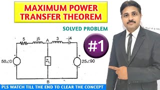 MAXIMUM POWER TRANSFER THEOREM SOLVED PROBLEM 1 [upl. by Sirad589]