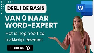 Word voor Beginners Deel 1  Basisvaardigheden [upl. by Ailadi]