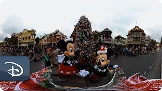 360 Video A Christmas Fantasy Parade  Disneyland Resort [upl. by Eelitan449]