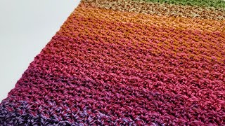 EASY Crochet Stitch For Blankets and Scarfs  Beginner Crochet  Thicket Stitch [upl. by Notneuq]