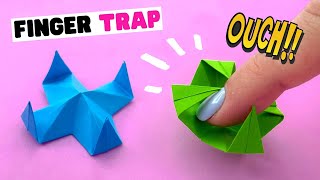 How to make DIY origami FINGER TRAP paper finger trap origami fidget toy [upl. by Tterb]