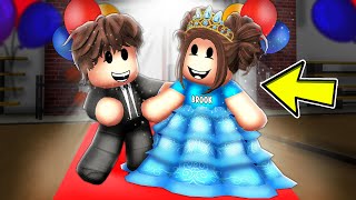 Baby Brooks FIRST SCHOOL DANCE In Roblox Brookhaven [upl. by Martin]