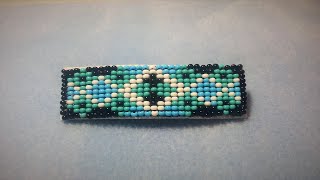 Bead Looming Part 3  How to make a loomed barrette [upl. by Wojak]