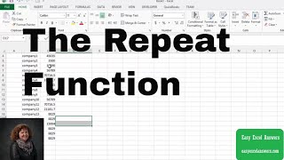 How to use the Repeat Function in Excel [upl. by Oahc631]