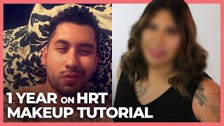 MTF Makeup Transformation  1 Year On HRT  Casey Blake [upl. by Oilalue]