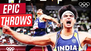 Neeraj Chopra amp more  Winning Javelin throws [upl. by Uzzia]