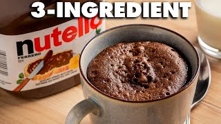 3 Ingredient Nutella Brownies In A Mug Recipe [upl. by Eissen914]