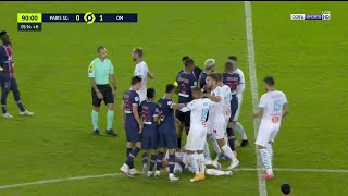 PSG vs Marseille Brawl 5 Red Cards [upl. by Minoru]