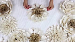 DIY Paper Flower Tutorial  My Wedding Backdrop Flowers  Template 5 [upl. by Nosloc790]