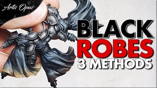 How to Paint Black Cloth amp Leather  3 Methods in 3 steps Contrast  Drybrush [upl. by Eizus878]