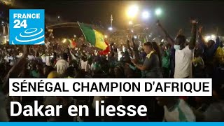 Le Sénégal champion dAfrique scènes de liesse à Dakar • FRANCE 24 [upl. by Ayouqes]