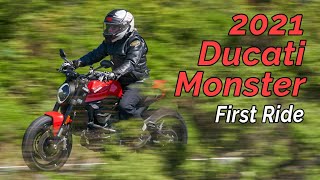 2021 Ducati Monster Review – First Ride [upl. by Nalniuq]