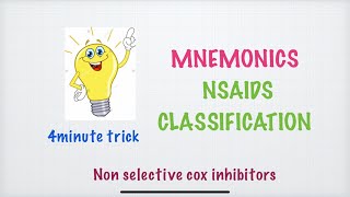 Mnemonic for Non selective NSAIDS in 4minutes [upl. by Atsyrt]