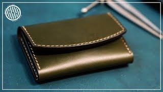 Leather Craft Making a handmade card wallet [upl. by Gaidano538]