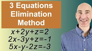 Solving Systems of 3 Equations Elimination [upl. by Adnole838]