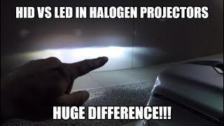 LED vs HID in Factory Halogen Projector Headlights [upl. by Homere695]