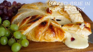 Stuffed Baked Brie Cheese in Puff Pastry [upl. by Joo]