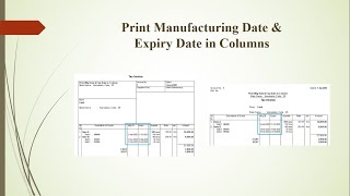 Tally TDL  Print Manufacturing Date and Expiry Date in Columns [upl. by Annhoj]