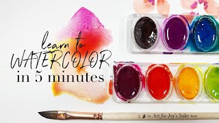 Learn to Paint Watercolor in 5 Minutes  Easy Beginner Watercolor Lesson [upl. by Maighdlin]