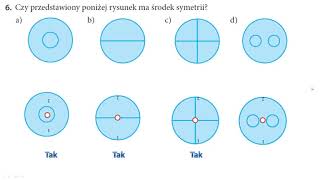 Oś symetrii środek symetrii  zadania klasa 8 [upl. by Aihsenad]
