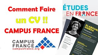 Comment faire un CV pour CAMPUS FRANCE [upl. by Ariamo]