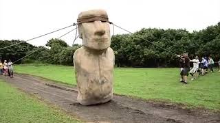 Moai statue walks with mongolian music earrape [upl. by Pope]