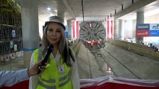 Tuneladora quotDeliaquot llega a la estación quot28 de julioquot de la Línea 2 del Metro de Lima y Callao [upl. by Kiersten]