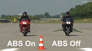 ABS On vs ABS Off on Bike  Brake Demonstration [upl. by Kcirrej]