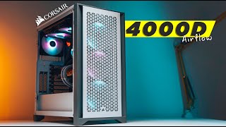 Corsair 4000D Airflow White Case Review  The Nicest Case Yet [upl. by Nonnaer545]