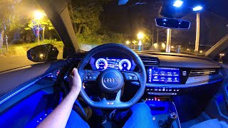 New AUDI A3 Sportback 2020  night POV test drive amp REVIEW S Line 35 TFSI 150 HP [upl. by Nereil]