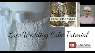 Lace wedding cake tutorial [upl. by Avlis]