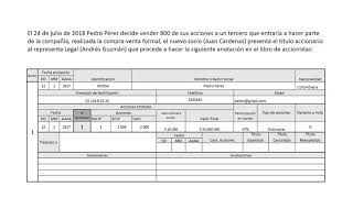 Ejemplo para diligenciar el libro de accionistas [upl. by Halullat]